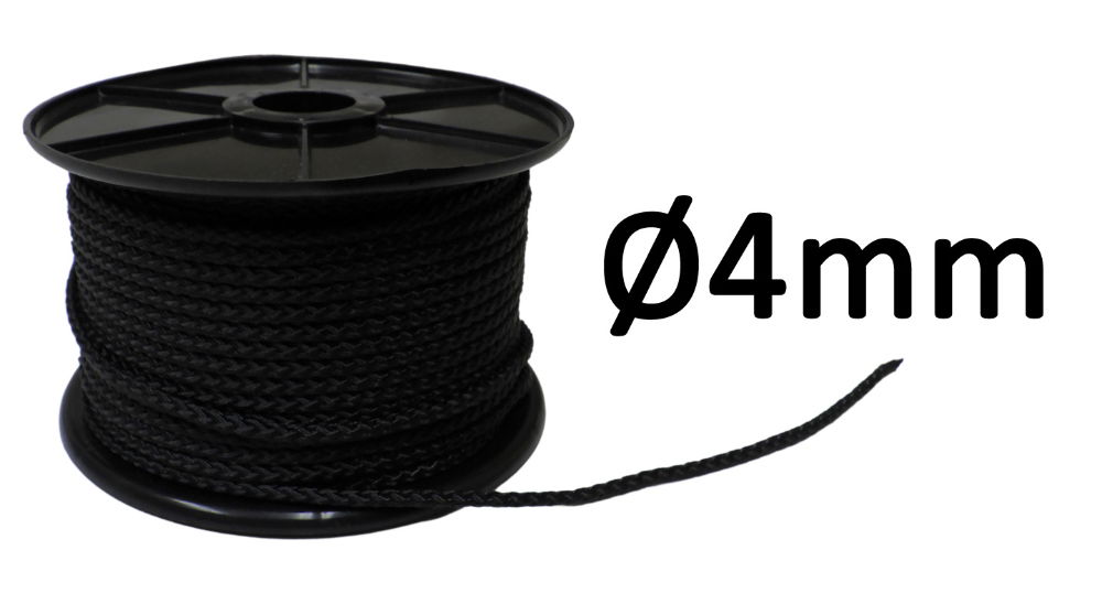 MS Schnur Durchmesser 4 mm Schwarz (pro m)