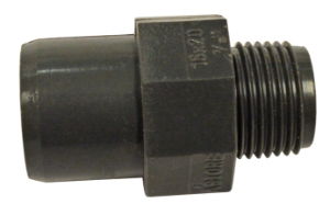 MS Adapter 3/8" x 16 - 20mm uPVC grau